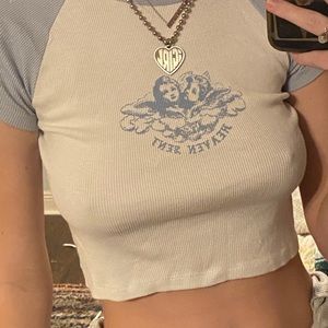 RARE BRANDY!! Cropped Angel Baseball Tee